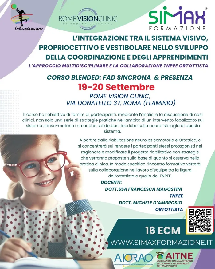 Locandina del corso Sistema visivo, propriocezione e sistema vestibolare